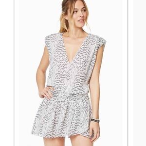 NWT Ramy Brook White Black and Silver Terry Dress - Size XS